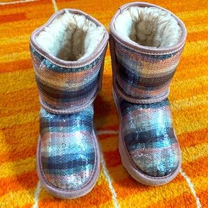 Pink and Grey Glitter Uggs